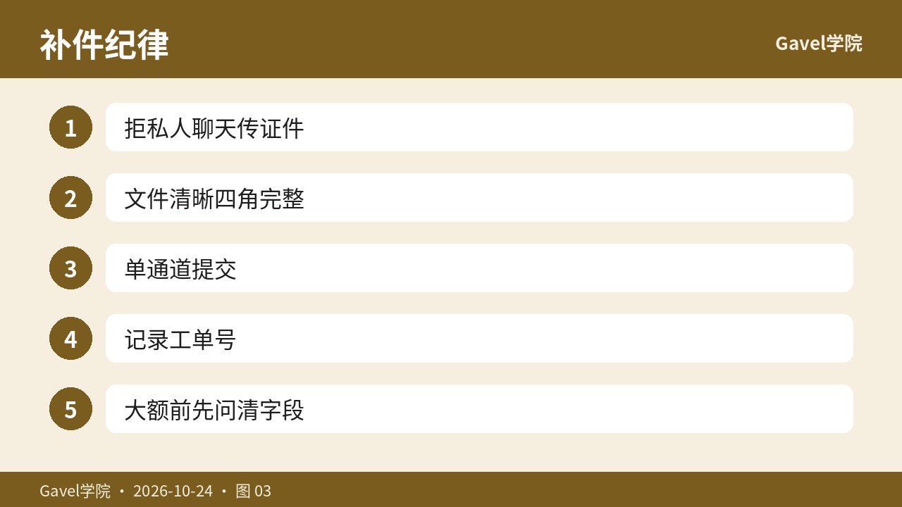 补件流程与异常自查